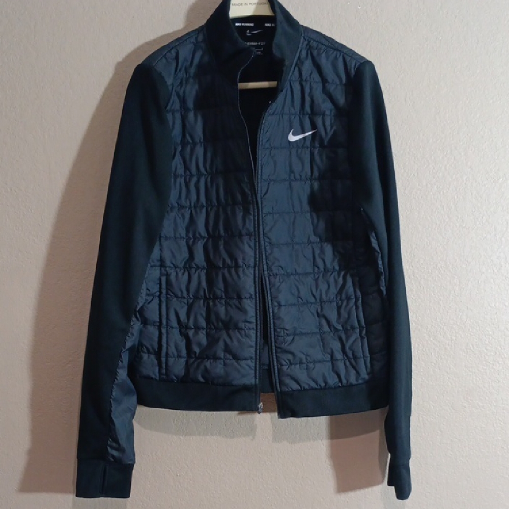 Nike Black Quilted Running Athletic Jacket